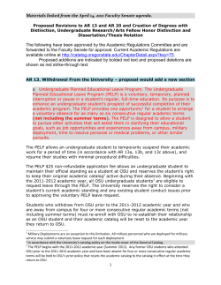 Proposed Revisions to Academic Regulations