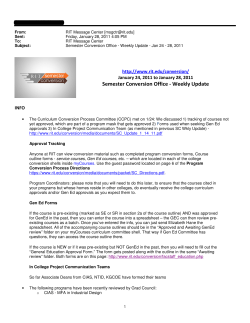 Update 01/24/11 - 01/28/11