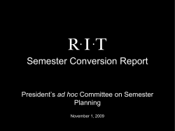 Semester Conversion Report Presentation