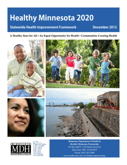 Healthy Minnesota 2020: Statewide Health Improvement Framework (PDF)