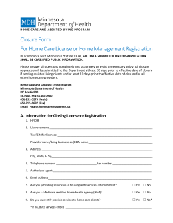 Home Care License or Registration Closure Form (PDF)