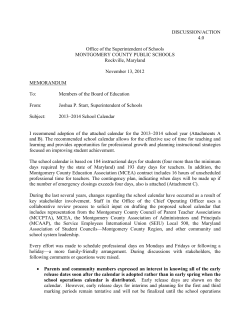 Read the report to the Board and see the adopted calendar