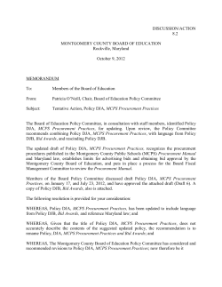Policy DJA&mdash; MCPS Procurement Practices