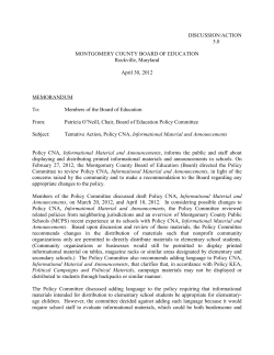 See the Board item and the revised policy