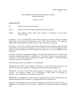 Policy ECM, Joint Occupancy of MCPS Facilities