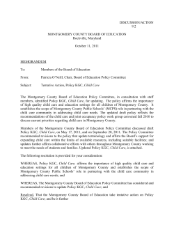 Policy KGC, Child Care