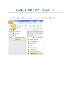 Creating and Compacting PST files in Outlook 2010