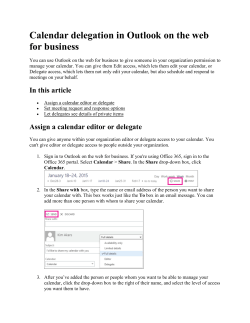 Calendar delegation in Outlook on the web (Webmail)