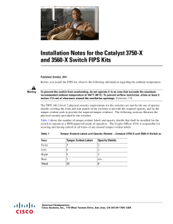 Installation Notes for the Catalyst 3750-X and 3560-X Switch FIPS Kits