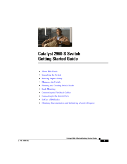 Catalyst 2960-S Switch Getting Started Guide