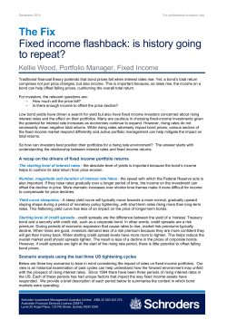 Fixed income: Fixed income flashback: is history going to repeat?