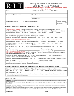 Chapters 30, 31, 35, 1606, or Post 9/11 (Non-Yellow Ribbon)