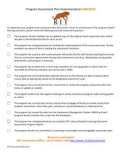 Program Assessment Plan Implementation Checklist