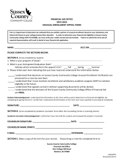 2015-16 Unusual Enrollment Appeal Form