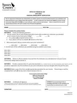 2015-16 Unusual Enrollment Verification