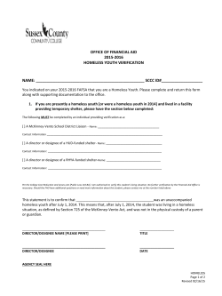 2015-16 Homeless Youth Verification