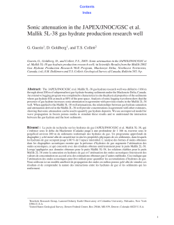 - Sonic attenuation in the JAPEX/JNOC/GSC et al. Mallik 5L-38 gas hydrate production research well (Geol. Surv. of Can. Bull. 2005)