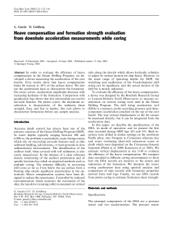 - Evaluation of heave compensation and formation properties from drillstring acceleration measurements (Geo-Marine Letters, July 2002)