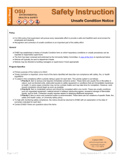 Unsafe Condition Notice