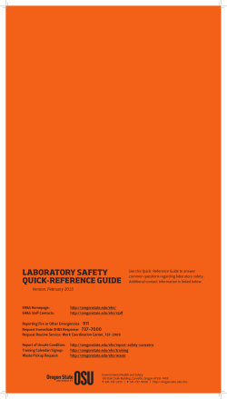 Laboratory Safety Quick-Reference Guide