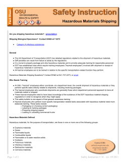 Hazardous Materials - Shipping