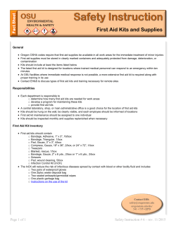 First Aid Kits and Supplies