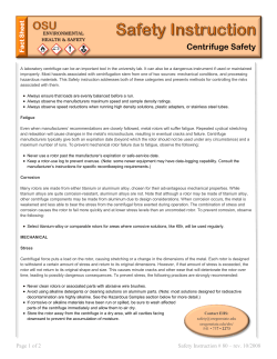 Centrifuge Safety Instruction