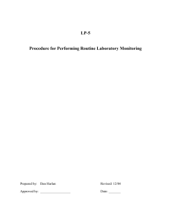 Lab Procedure 5: Performing Routine Laboratory Monitoring