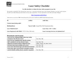 OSU Laser Safety Checklist (self-audit program for laser