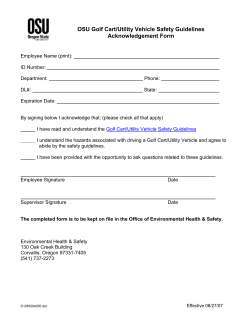 Golf Cart Utility Vehicle Safety Acknowledgment