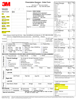 Prescription Eyewear Order Form