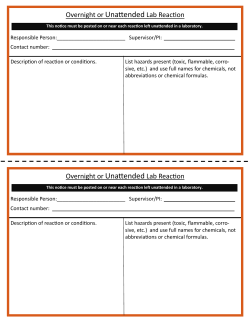 Overnight/Unattended reaction form