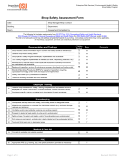 Shop Safety Assessment Form