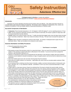 Autoclave Safety Procedures