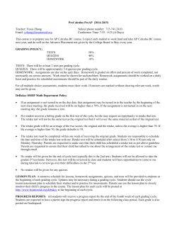 Precalculus PreAP Syllabus