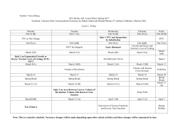 AP Calculus AB Lesson Plan Cycle 5 B Days