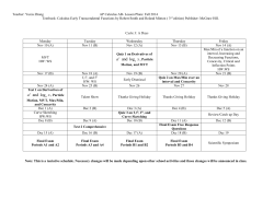 AP Calculus AB Lesson Plan Cycle 3 A Days