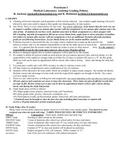 Practicum I-Medical Laboratory Assisting