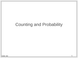 Counting and Probability