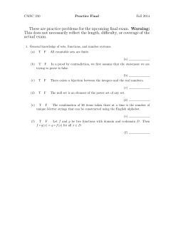 Sample Problems for Final