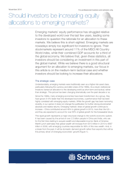 Should investors be increasing equity allocations to emerging markets?