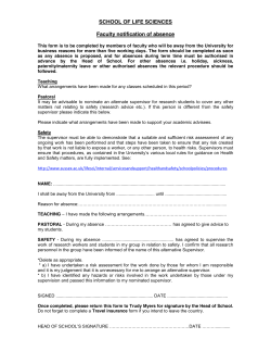 Faculty notification of absense form [PDF 114.02KB]