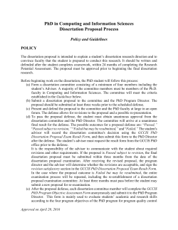 Ph.D. Dissertation Proposal Process