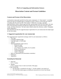 Ph.D. Dissertation Format Guidelines