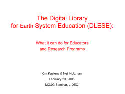 The Digital Library for Earth System Education (DLESE): What it can do for Educators and Research Programs