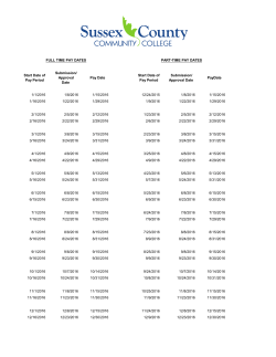 2016 Pay Calendar