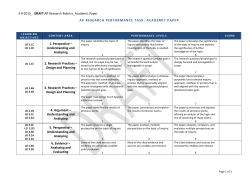 AP Research Academic Paper Rubric