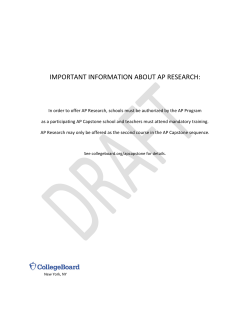 AP Capstone Research Curriculum Framework