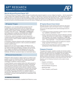 AP Capstone Research course description