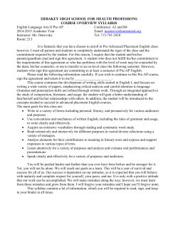 ELA II Pre-AP Syllabus
